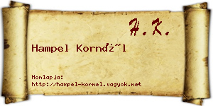 Hampel Kornél névjegykártya