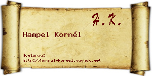Hampel Kornél névjegykártya